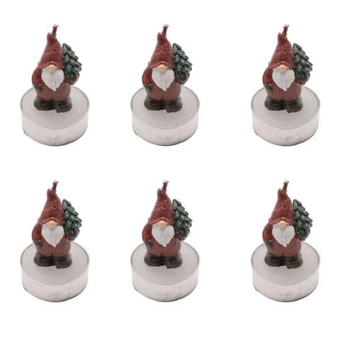 Christmas Candle Tea Lights Set Of 6 Santa shaped candles