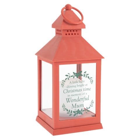 Christmas Grave Lantern with LED candle for Mum