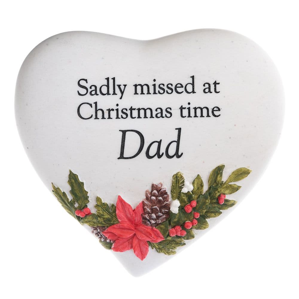 Christmas Memorial Stone Grave Ornament For Dad Heart shaped grave or