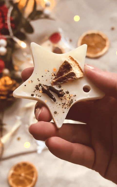 Christmas Scented Hanging Star Wax Melt Decoration Gift - Orange Clove