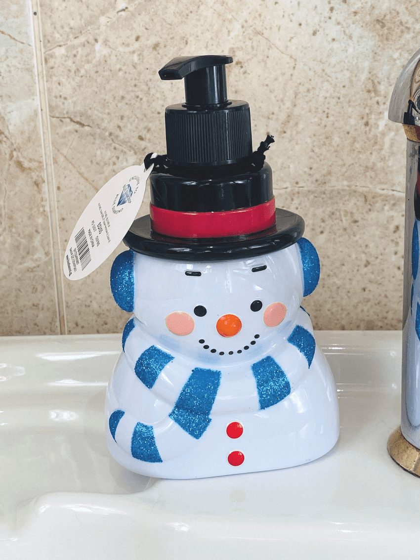 Christmas snowman scented Hand Soaps for the kitchen and bathroom in Festive Dispenser Gift