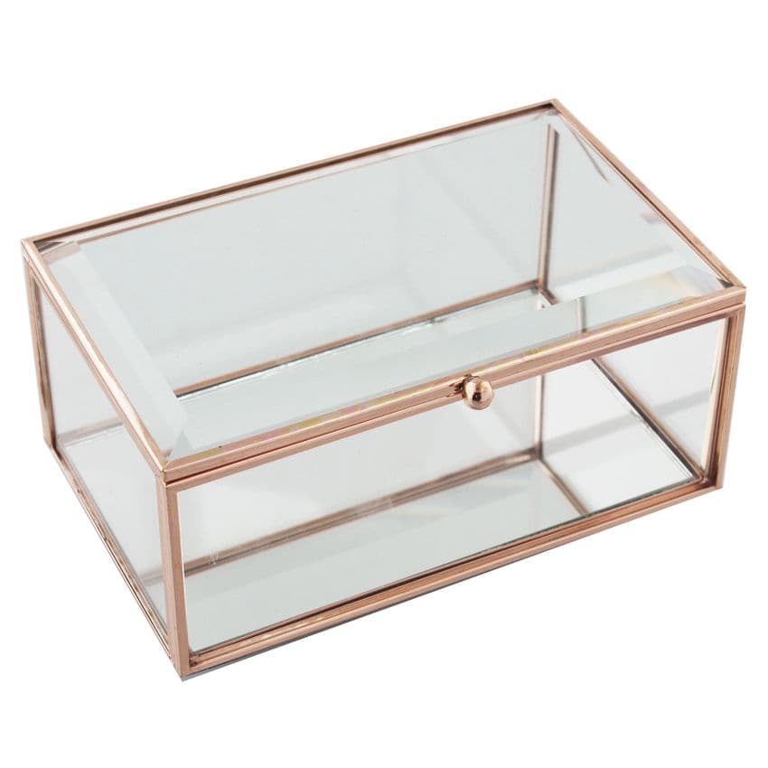 Clear Glass Vintage Style Jewellery Box