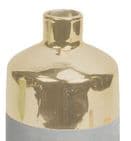 Concrete Grey and shiny gold Ceramic Vase Home Decoration ornament measures 25cm