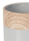 Concrete Grey and Wood Effect Small Ceramic Planter 11cm x 11.5cm Diameter.  Perfect for  small house plants, cacti and succulents.
