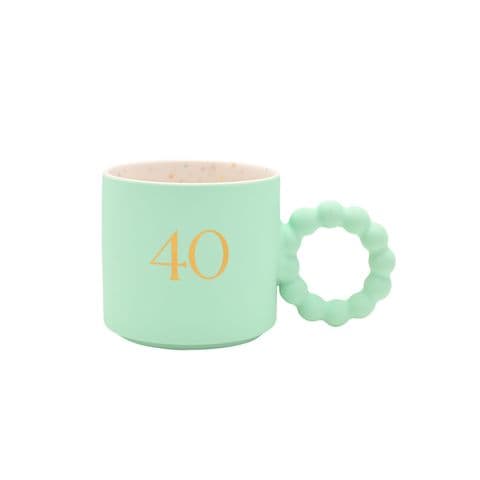 Confetti 40th Birthday Mint Green Mug Gift