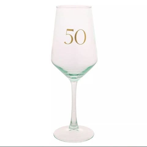 Confetti 50th Birthday Wine Glass
