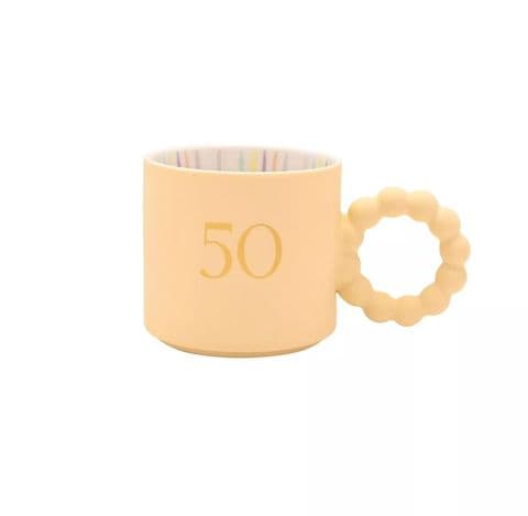 Confetti 50th Birthday Yellow Mug Gift