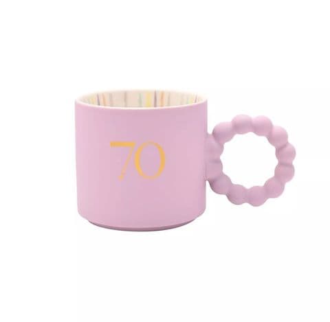 Confetti 70th Pink Birthday Mug Gift