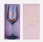 Confetti Lilac Wonderful Friend Wine Glass in matching gift box gift