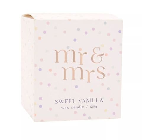 Confetti 'Mr & Mrs Newlyweds' Scented Candle - Sweet Vanilla Fragrance