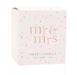 Confetti 'Mr & Mrs Newlyweds' Scented Candle - Sweet Vanilla Fragrance