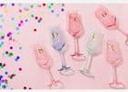 Confetti peach coloured 21st Birthday Wine Glass in matching gift box gift