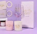 Confetti peach coloured hip hip hurray Wine Glass in matching gift box gift