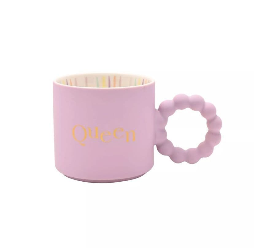 Confetti bright Pink 'Queen'  Mug Gift
