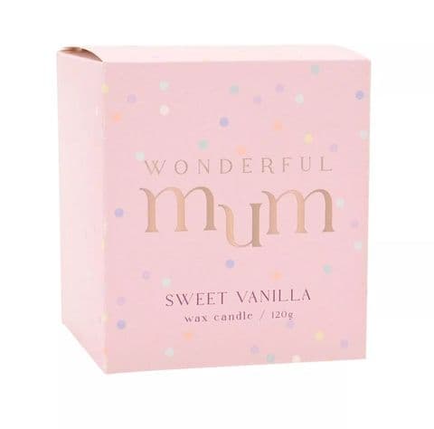 Confetti Wonderful Mum Scented Candle - Sweet Vanilla