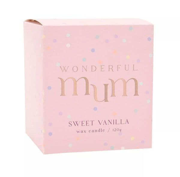 Confetti Wonderful Mum Scented Candle - Sweet Vanilla