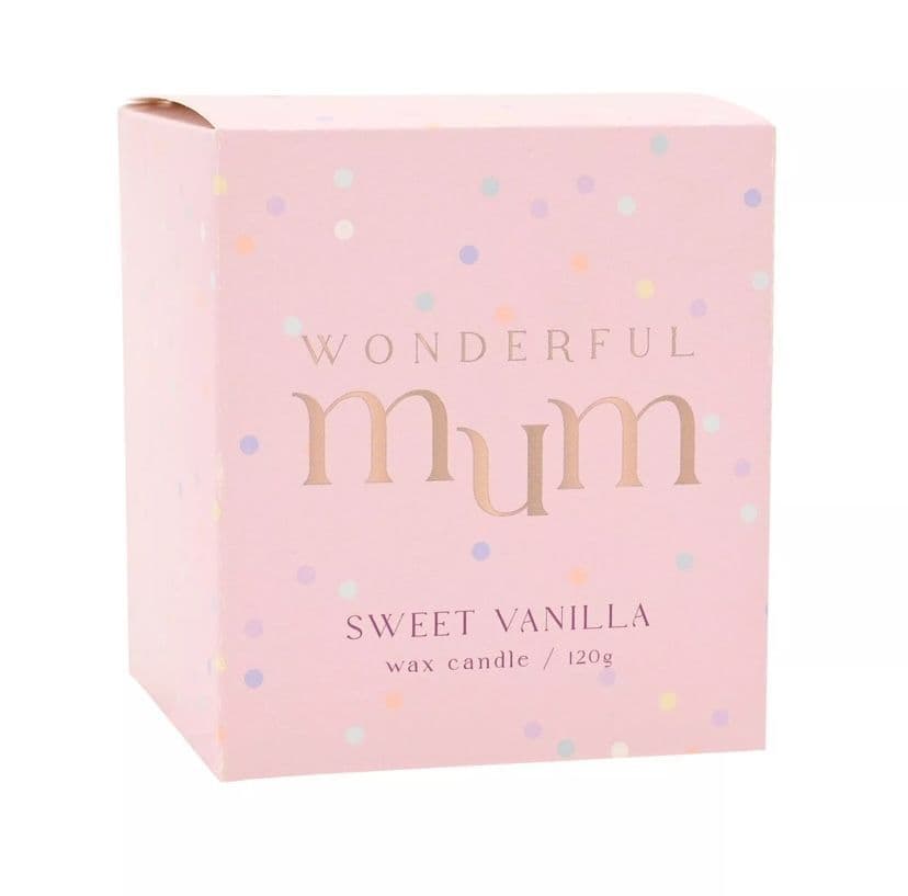 Wonderful Mum Scented Candle by Confetti - sweet vanilla Fragrance