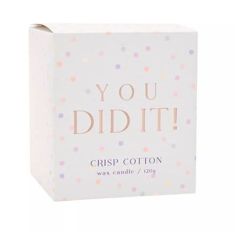Confetti 'You Did It' Scented Candle - Crisp Cotton Fragrance