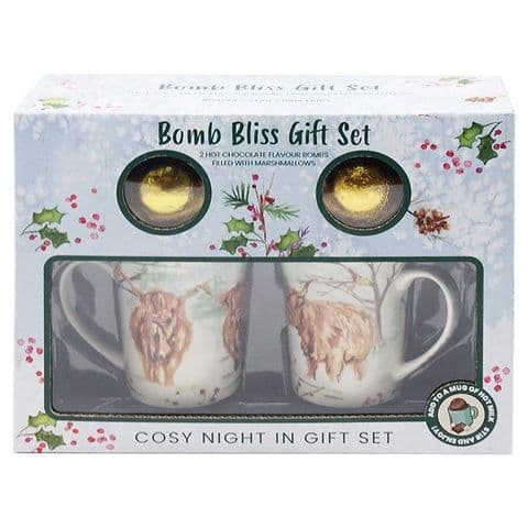 Cosy Night In Highland Cow Mug & Hot Chocolate Bomb Gift Set by Jennifer Rose