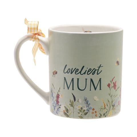 Cottage Garden Lovliest Mum Wild Flower & Bee Design Mug