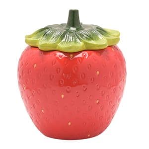 Cottage Garden Strawberry Shaped Cookie Jar