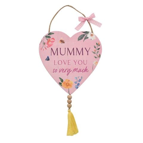Cottage Garden Wooden Heart Flower Plaque Gift For Mummy
