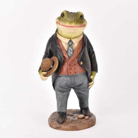 Country Cottage Mr Toad Garden Ornament Dressed In Smart Suit