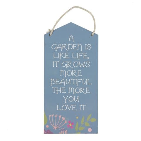 Country Living Hanging Wooden Plaque For The Garden - A Garden Is Like Life