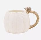 Country Living  White Pumpkin Mug with Hedgehog Handle | Autumn Mug