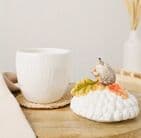 Country Living Hedgehog Storage Jar | Autumn White Ceramic Jar