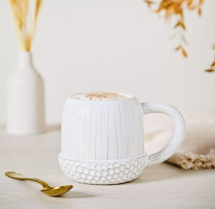Country Living White Acorn Mug - Cosy Autumn Mug