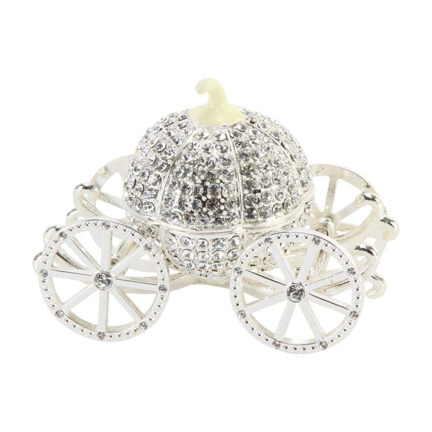 Crystal Cinderella Coach Trinket Box keepsake and luxury table gift and favor for special fairytale occasions.