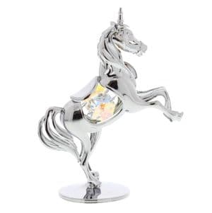 Crystal Silver Unicorn Cake Topper Decoration and Keepsake