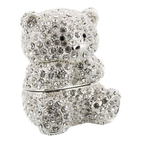 Crystal Teddy Bear Trinket Box Cake Topper and Gift