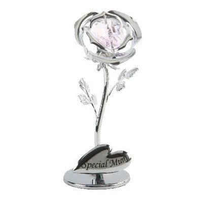 CRYSTOCRAFT AUSTRIAN CRYSTAL ROSE SPECIAL MUM - MOTHERS DAY OR CAKE TOPPER KEEPSAKE