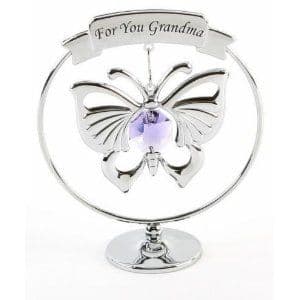 CRYSTOCRAFT BUTTERFLY 'FOR YOU GRANDMA' - MUMS DAY/ CAKE DEC KEEPSAKE