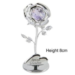 CRYSTOCRAFT SWAROVSKI ROSE SPECIAL GRANDMA - MOTHERS DAY OR CAKE DEC KEEPSAKE