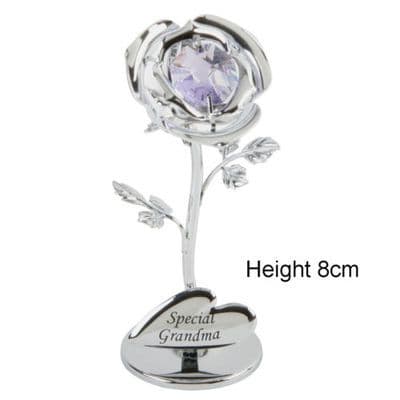 CRYSTOCRAFT SWAROVSKI ROSE SPECIAL GRANDMA - MOTHERS DAY OR CAKE DEC KEEPSAKE