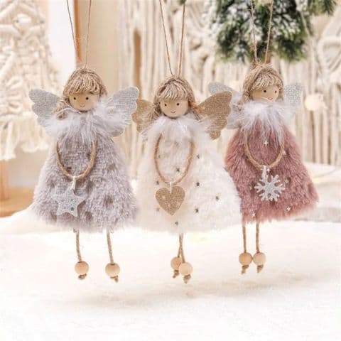 Cute Christmas Angel Handmade Hanging Decoration 3 Colours
