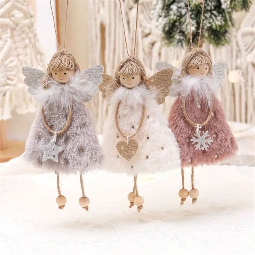 Cute Christmas Angel Handmade Hanging Decoration 3 Colours
