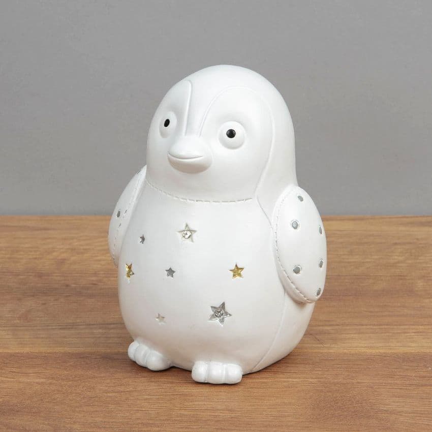 Cute White Baby Penguin Money Box Unisex Baby Gift By Bambino