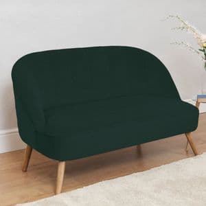 Dark Green Velvet 2-seater Sofa Occasional Lounge or Bedroom settee