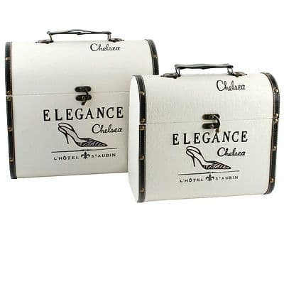 DECORATIVE STORAGE CASES ELEGANCE CHELSEA DESIGN LARGE SET OF 2