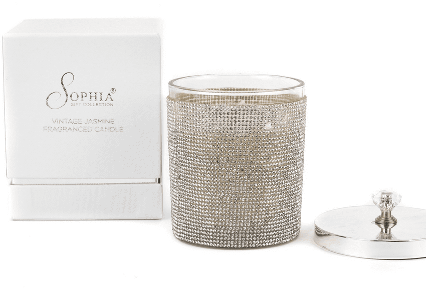 Luxury Diamante soy wax Scented Candle 300g by Sophia Gifts. Beautiful luxury jar candle gift.