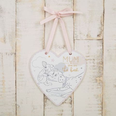 Disney 101 Dalmations Heart Shaped Hanging Plaque Gift For Mum
