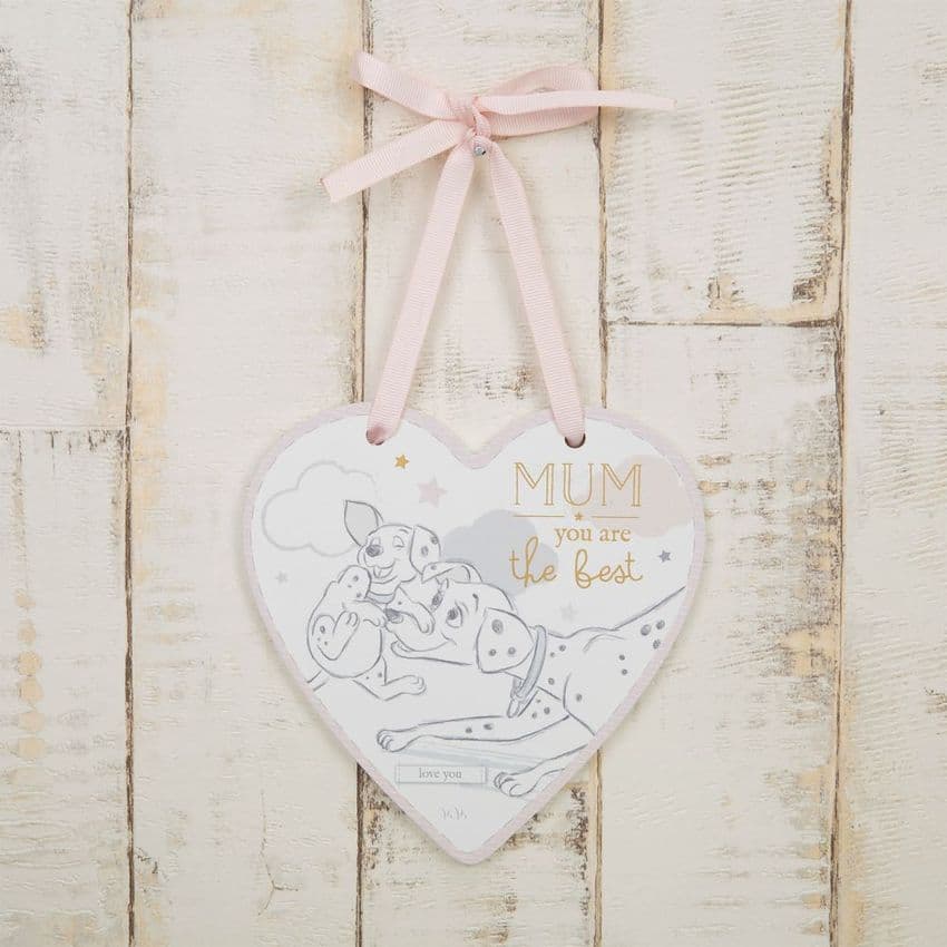 Disney Heart Shape Plaque 101 Dalmations Gift For Mum on Mothers Day and Birthday.