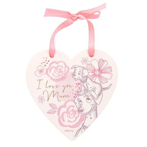 Disney 101 Dalmations Heart Shaped Hanging Plaque I Love You Mum Gift