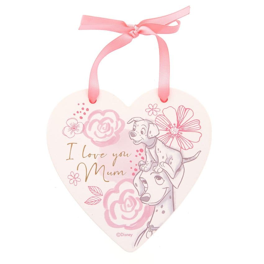 Disney Dalmations Heart Shape Plaque 101 Dalmations Gift For Mum on Mothers Day and Birthday.