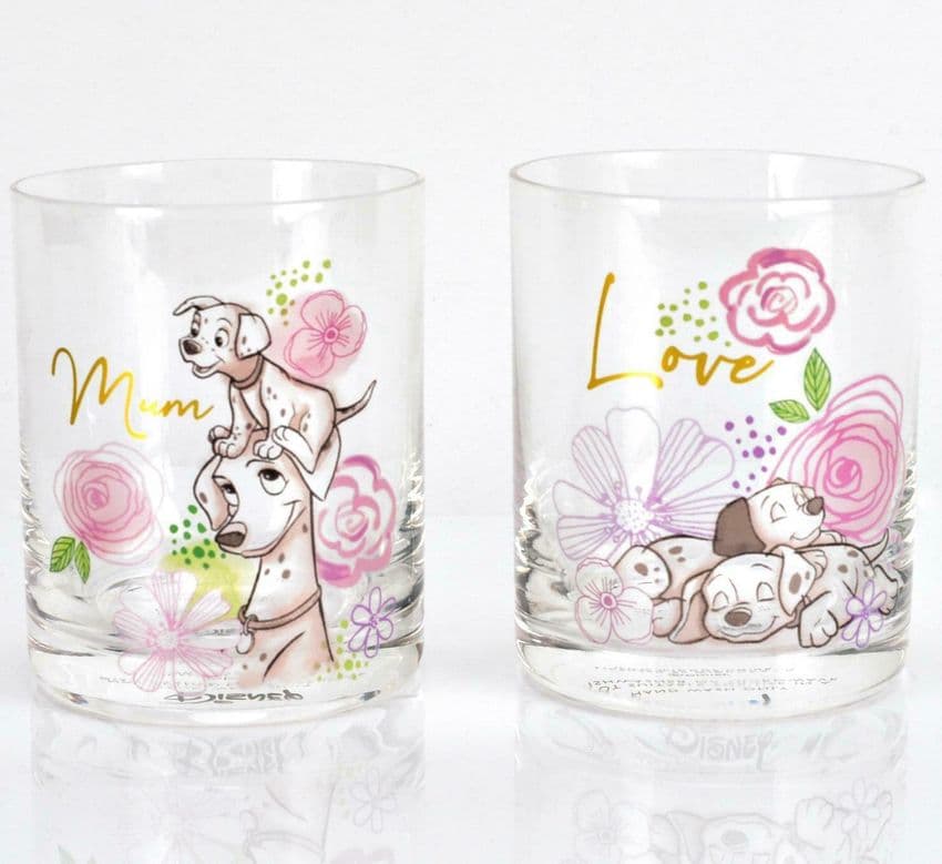 Disney 101 Dalmations Set of 2 Glasses gift set for Mum perfect for Mothers Day and Mums birthday