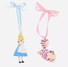 Disney Alice In Wonderland Christmas Tree Decorations Set Of 2 | Alice & Cheshire Cat